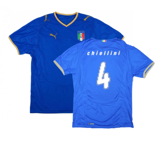 Italy 2008-09 Home Shirt (XL) (Excellent) (Chiellini 4)_0