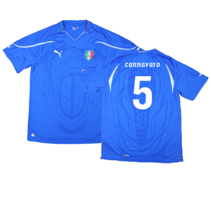 Italy 2010-11 Home Shirt (XL) (Very Good) (Cannavaro 5)