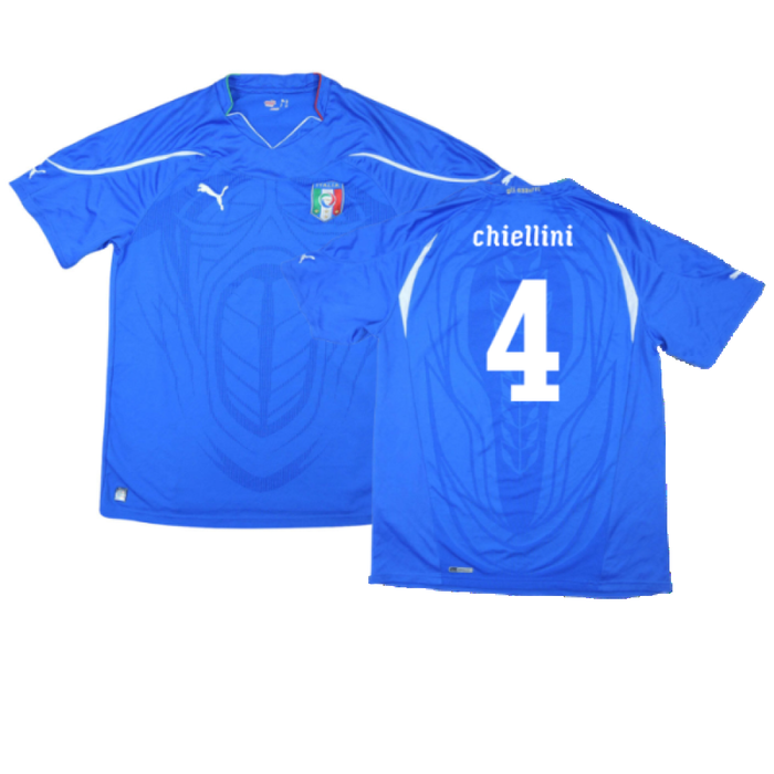 Italy 2010-11 Home Shirt (L) (Excellent) (Chiellini 4)