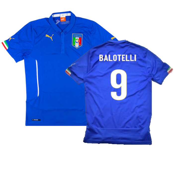 Italy 2014-16 Home Shirt (M) (Good) (Balotelli 9)