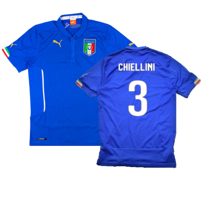 Italy 2014-15 Home Shirt (Excellent) (Chiellini 3)