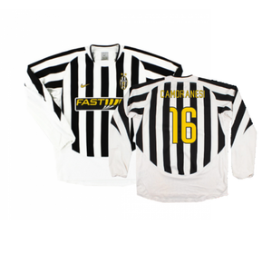 Juventus 2003-04 Long Sleeve Home Shirt (M) (Very Good) (Camoranesi 16)_0