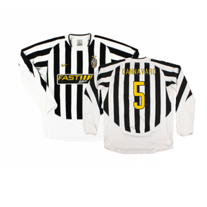 Juventus 2003-04 Long Sleeve Home Shirt (M) (Very Good) (Cannavaro 5)_0