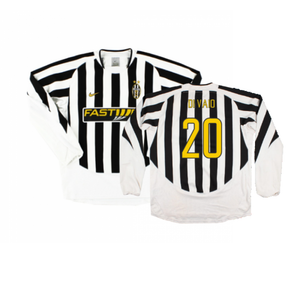 Juventus 2003-04 Long Sleeve Home Shirt (M) (Very Good) (Di Vaio 20)_0