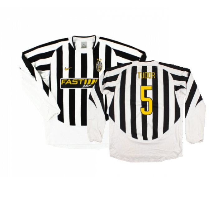 Juventus 2003-04 Long Sleeve Home Shirt (M) (Very Good) (Tudor 5)