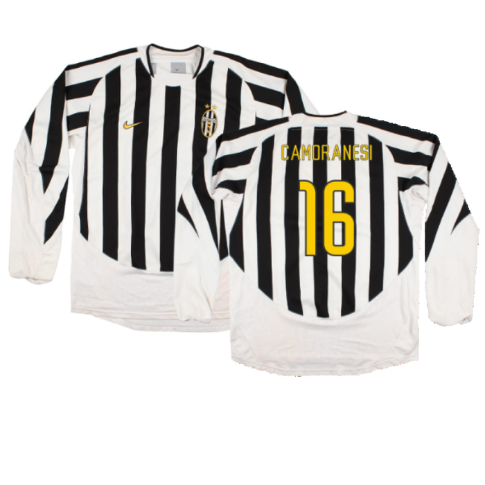 Juventus 2003-04 Long Sleeve Home Shirt (Sponsorless) (L) (Excellent) (Camoranesi 16)