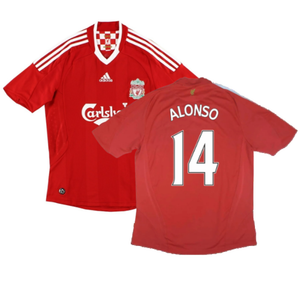 Liverpool 2008-10 Home Shirt (M) (Excellent) (Alonso 14)_0