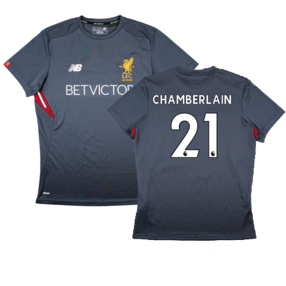 Liverpool 2017-18 New Balance Training Shirt (L) (Chamberlain 21) (Excellent)_0
