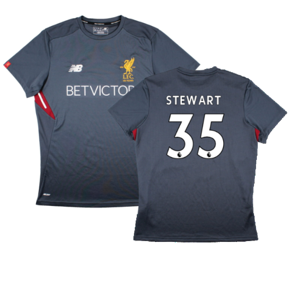 Liverpool 2017-18 New Balance Training Shirt (L) (Stewart 35) (Excellent)_0