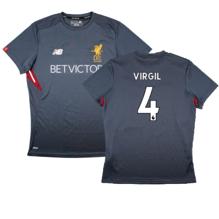 Liverpool 2017-18 New Balance Training Shirt (L) (Virgil 4) (Excellent)