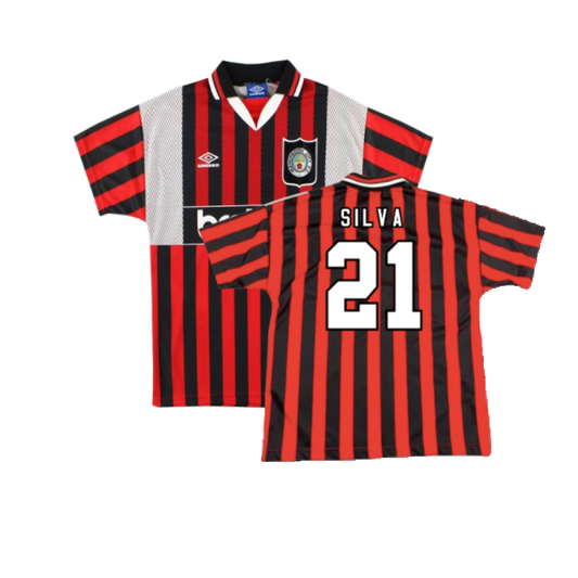 man City 1994-1996 Away Shirt (XL) (Excellent) (SILVA 21)_0