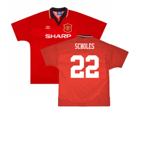 Manchester United 1994-96 Home Shirt (Excellent) (Scholes 22)_0