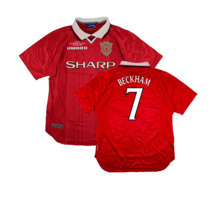 Manchester United 1999-00 European Home Shirt (M) (Excellent) (Beckham 7)