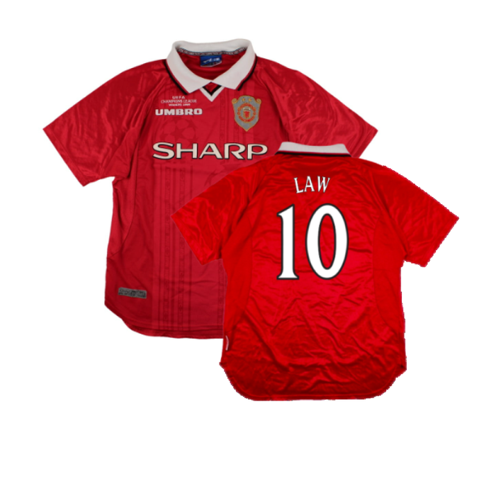 Manchester United 1999-00 European Home Shirt (XL) (Excellent) (Law 10)