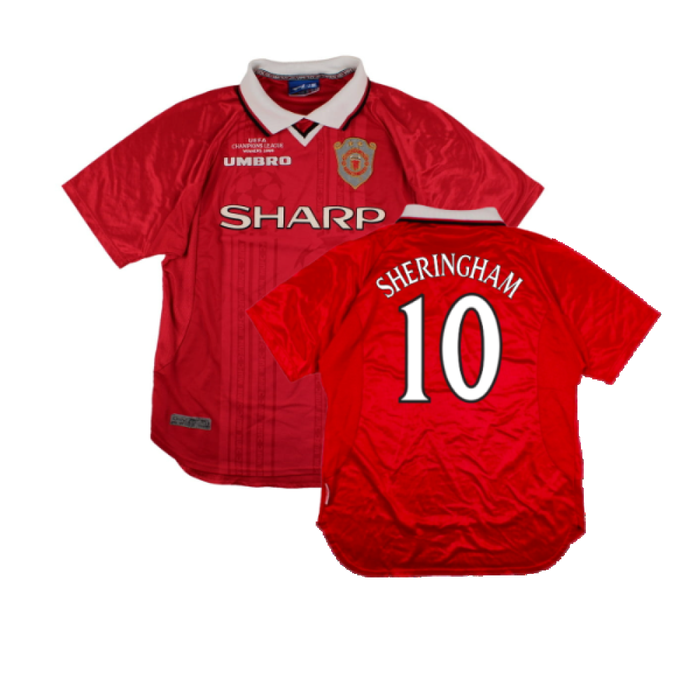 Manchester United 1999-00 European Home Shirt (L) (Excellent) (Sheringham 10)