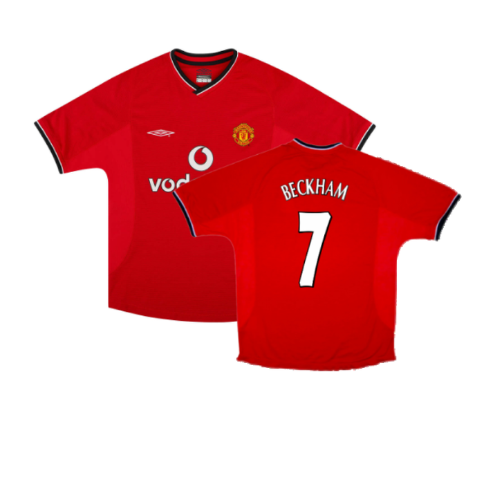 Manchester United 2000-02 Home Shirt (XL) (Excellent) (Beckham 7)