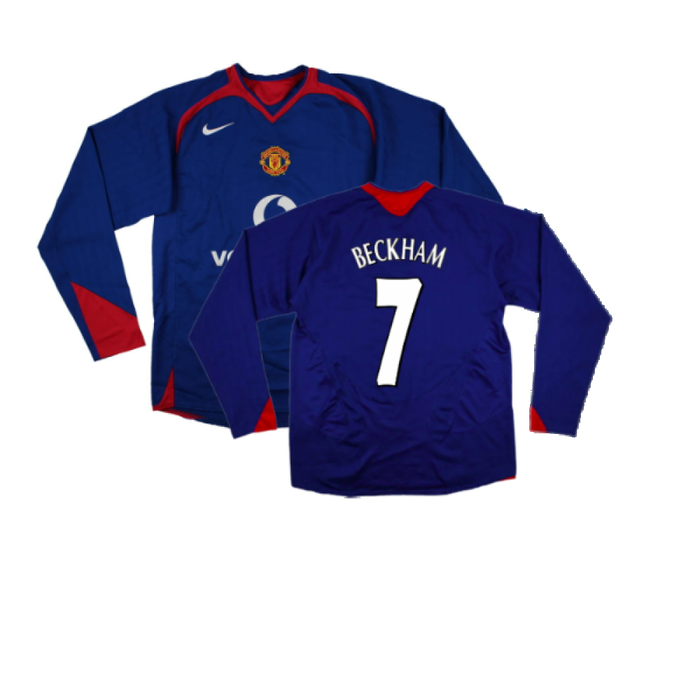 Manchester United 2005-06 Long Sleeve Away Shirt (M) (Excellent) (BECKHAM 7)