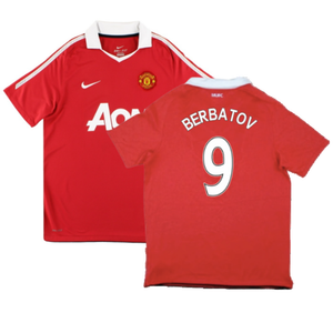 Manchester United 2010-11 Home Shirt (S) (Good) (Berbatov 9)_0