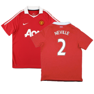 Manchester United 2010-11 Home Shirt (S) (Good) (Neville 2)_0