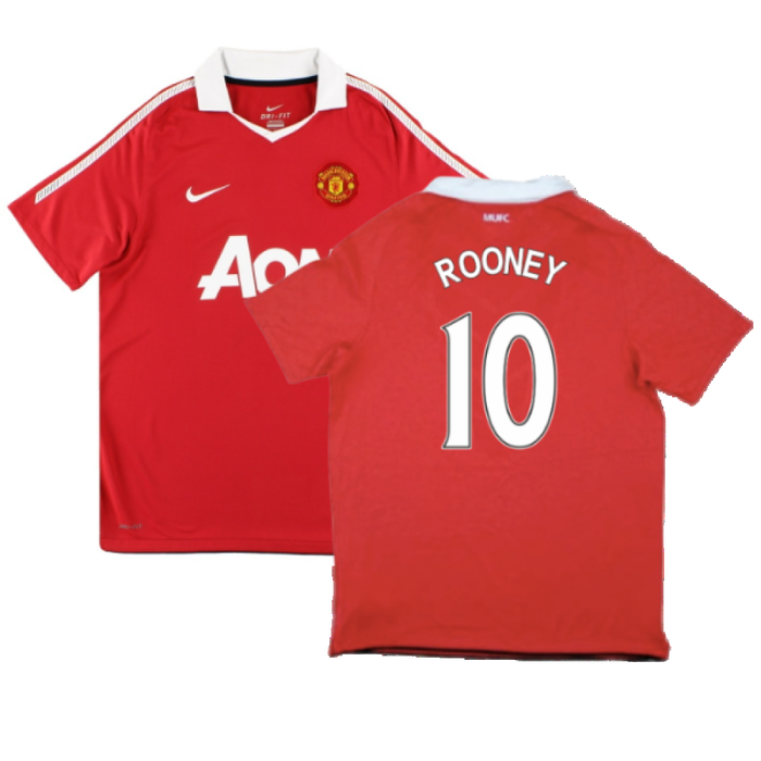 Manchester United 2010-11 Home Shirt (S) (Good) (Rooney 10)