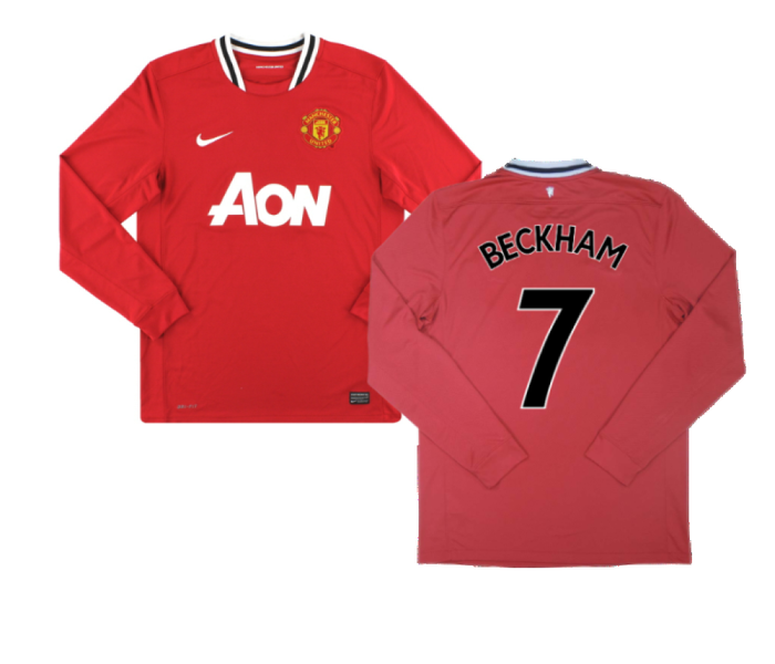 Manchester United 2011-12 Home Long Sleeve Shirt (M) Rooney #10 (Excellent) (BECKHAM 7)