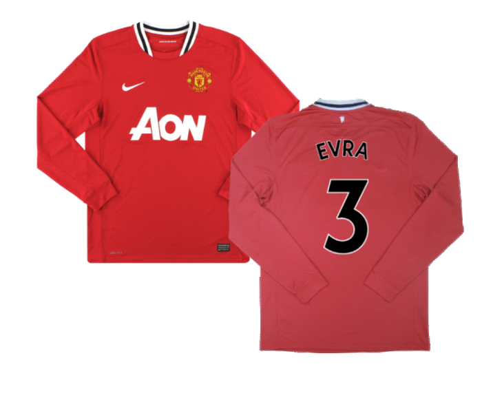 Manchester United 2011-12 Home Long Sleeve Shirt (M) Rooney #10 (Excellent) (Evra 3)