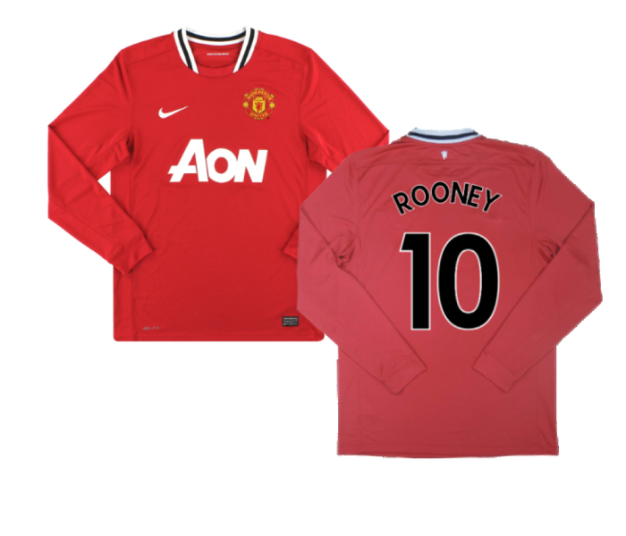 Manchester United 2011-12 Home Long Sleeve Shirt (M) Rooney #10 (Excellent) (Rooney 10)