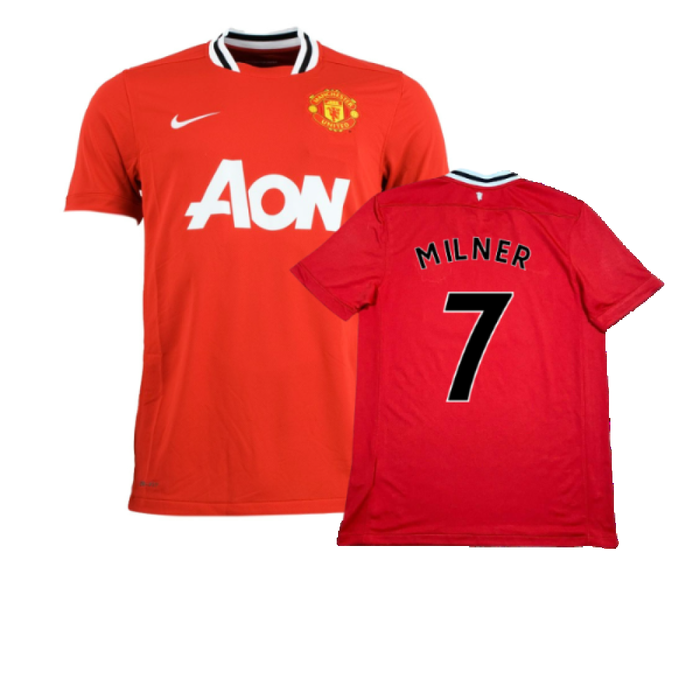 Manchester United 2011-12 Home Shirt (XL) (Milner 7) (Excellent)