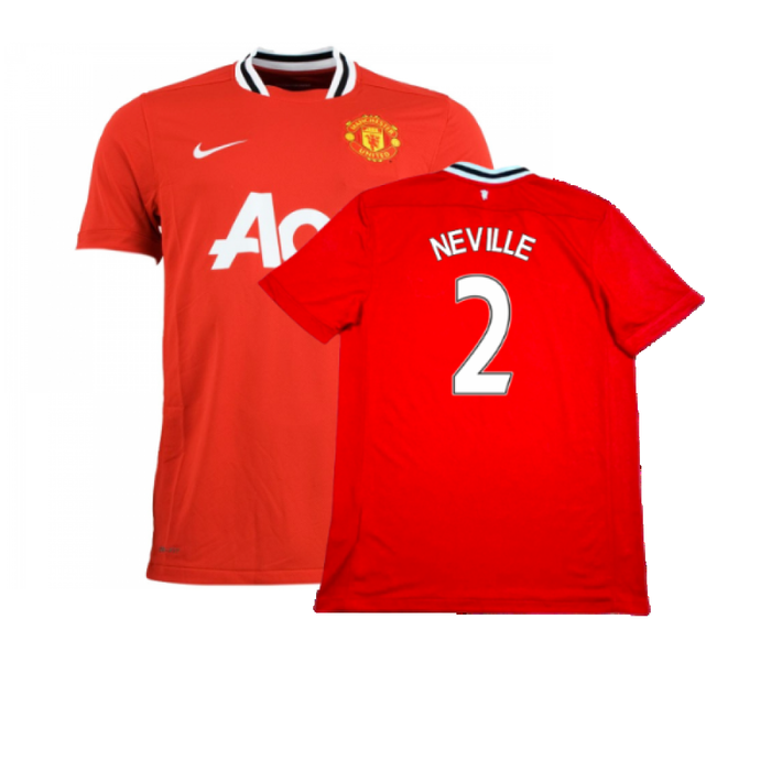 Manchester United 2011-12 Home Shirt (L) (Excellent) (NEVILLE 2)