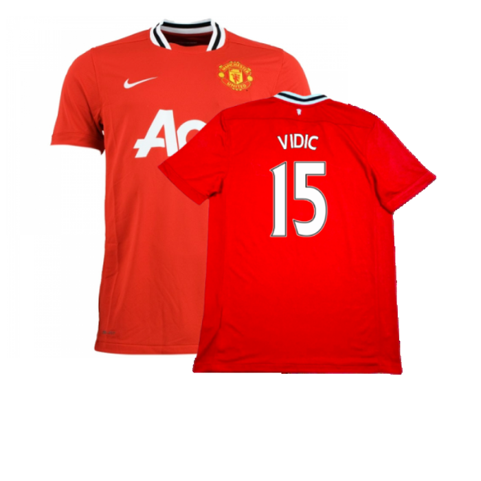 Manchester United 2011-12 Home Shirt (M) (Excellent) (Vidic 15)