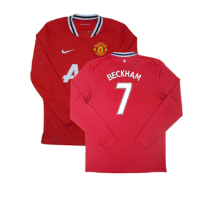 Manchester United 2011-12 Long Sleeve Home Shirt (S) (Very Good) (BECKHAM 7)_0