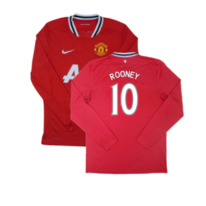 Manchester United 2011-12 Long Sleeve Home Shirt (S) (Very Good) (Rooney 10)_0