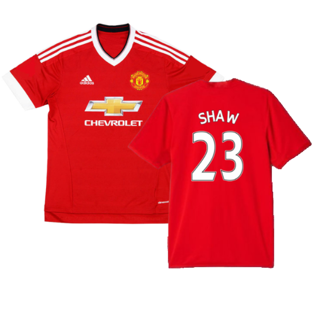 Manchester United 2015-16 Home Shirt (S) (Shaw 23) (Very Good)_0