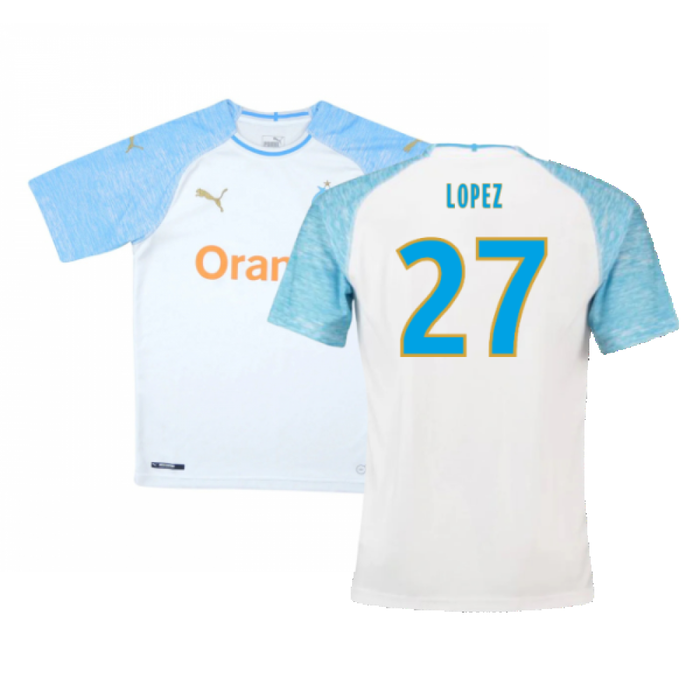 Marseille 2018-19 Home Shirt (XS) (Very Good) (Lopez 27)