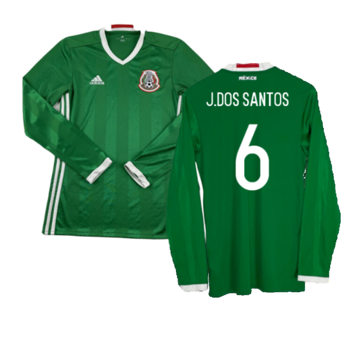 Mexico 2016-2017 Long Sleeve Home Shirt (XL) (Excellent) (J.Dos Santos 6)