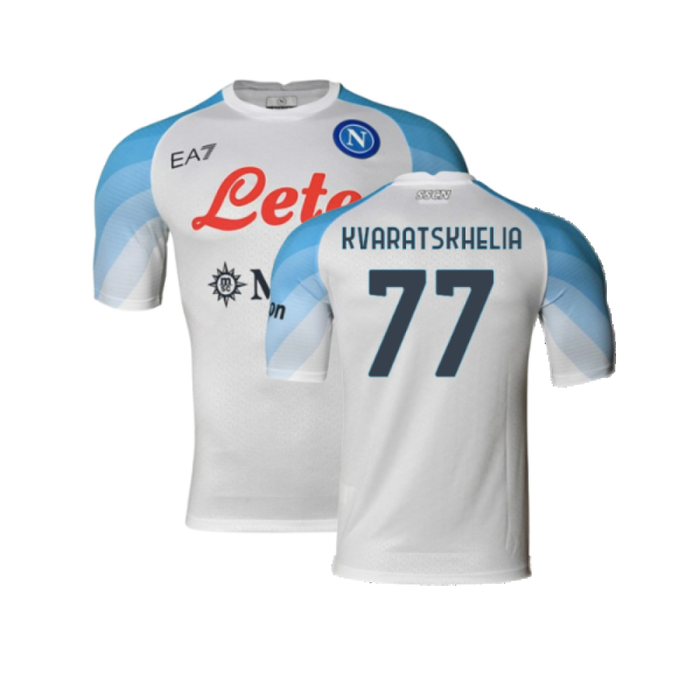 Napoli 2022-2023 Away Player Issue Shirt (XL) (Very Good) (Kvaratskhelia 77)