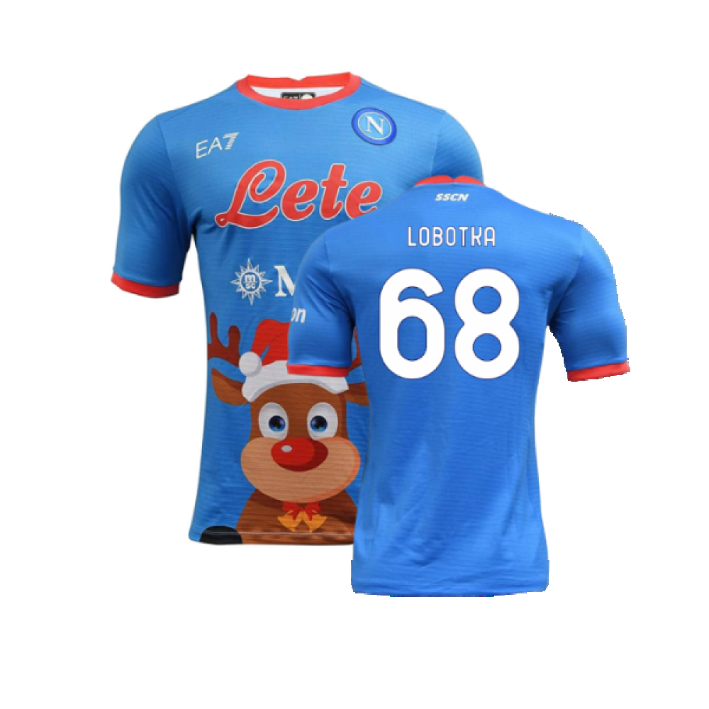 Napoli 2022-23 Special Edition Christmas Shirt (S) (Excellent) (Lobotka 68)_0