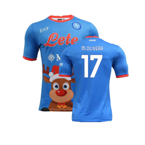 Napoli 2022-23 Special Edition Christmas Shirt (S) (Excellent) (M.Olivera 17)_0