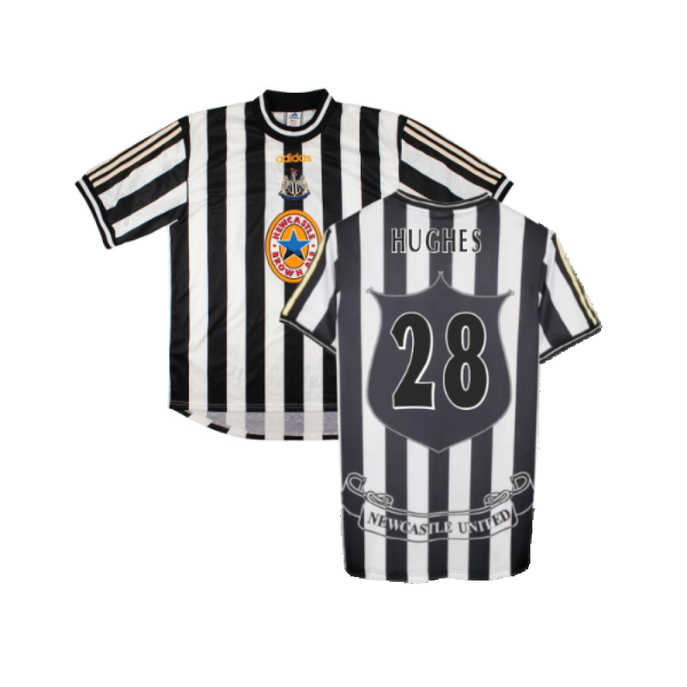 Newcastle United 1997-99 Home Shirt (XL) (Excellent) (Hughes 28)_0