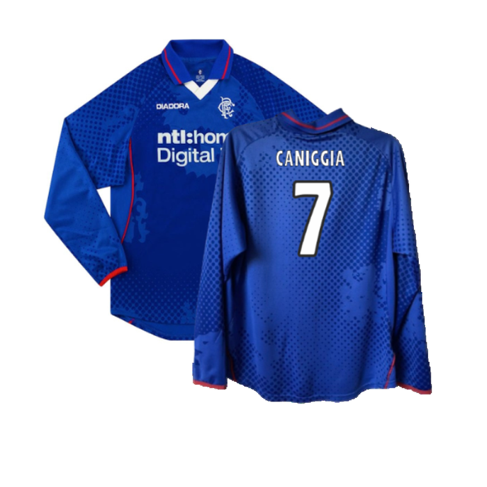 Rangers 2002-2003 Long Sleeved Home Shirt (XL) (Excellent) (Caniggia 7)