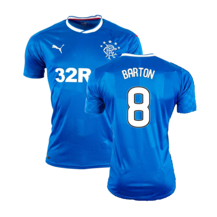 Rangers 2016-17 Home Shirt (S) (Excellent) (Barton 8)