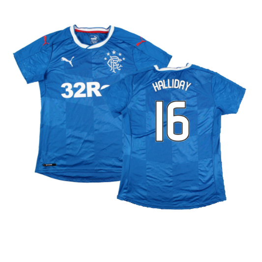 Rangers 2016-18 Women\\\'s Home Shirt (Ladies 12) (Excellent) (Halliday 16)_0