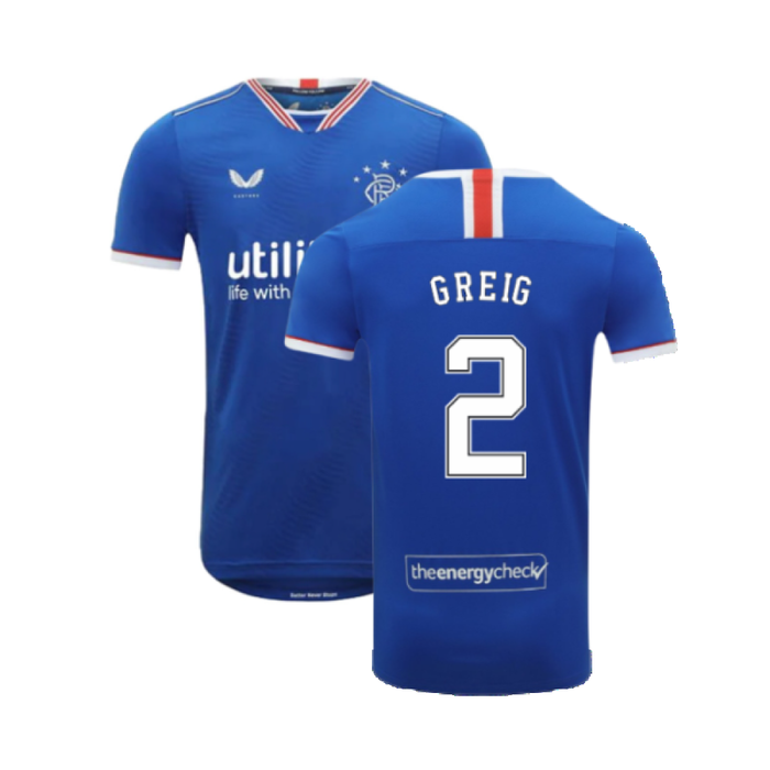 Rangers 2020-21 Home Shirt (XL) (GREIG 2) (Mint)