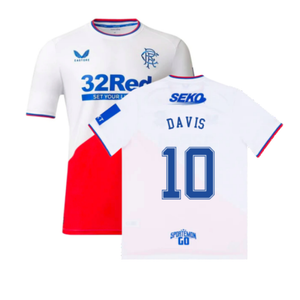 Rangers 2022-23 Away Shirt (L) (DAVIS 10) (Mint)_0