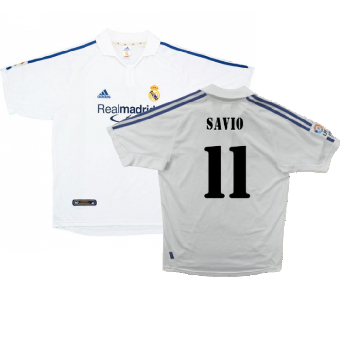 Real Madrid 2001-02 Home Shirt (Very Good) (Savio 11)