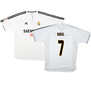 Real Madrid 2003-04 Home Shirt (XL) (Good) (Raul 7)_0