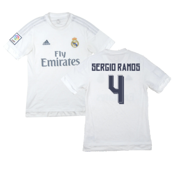 Real Madrid 2015-16 Home Shirt (M) (Sergio Ramos 4) (Excellent)