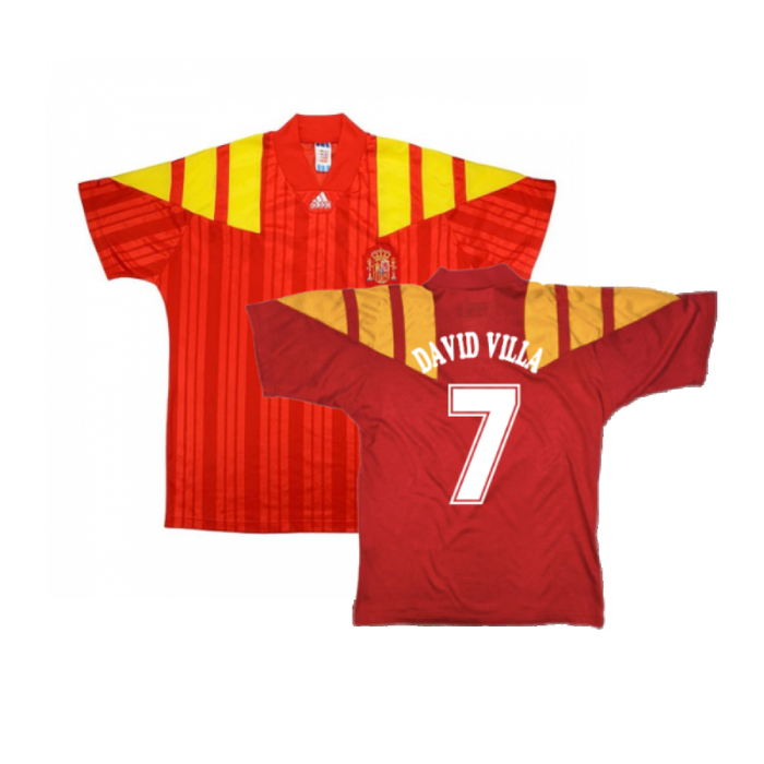 Spain 1992-94 Home Shirt (L) (Excellent) (DAVID VILLA 7)