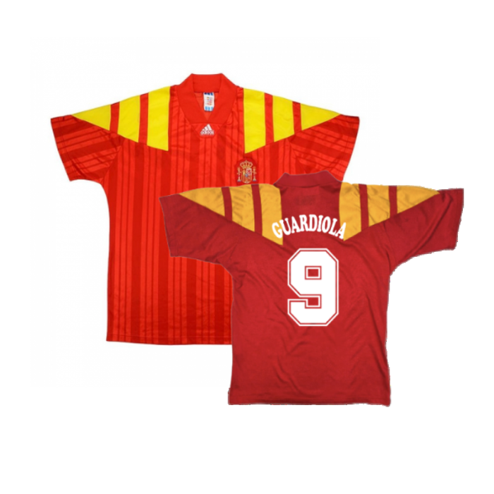 Spain 1992-94 Home Shirt (L) (Excellent) (Guardiola 9)