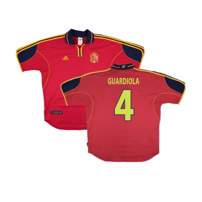 Spain 2000-01 Home Shirt (Mint) (Guardiola 4)